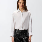 Camicia in popeline e crêpe 105434A2TG Z05 PINKO Bianco-biancaneve 