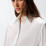 Camicia in popeline e crêpe 105434A2TG Z05 PINKO Bianco-biancaneve 