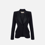 Giacca in crêpe leggero GI15456E2 110 ELISABETTA FRANCHI Nero 
