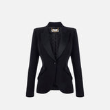 Giacca in crêpe leggero GI15456E2 110 ELISABETTA FRANCHI Nero 