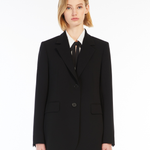Blazer monopetto in cady 2526046161 001 MAX MARA STUDIO Nero 