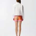 Camicia cropped in cotone con logo 106249A32L Z04 PINKO Bianco brill. 