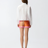 Camicia cropped in cotone con logo 106249A32L Z04 PINKO Bianco brill. 