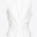 Top scollo a V in crèpe 1015868889 Z05 PINKO White 