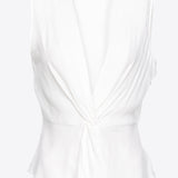 Top scollo a V in crèpe 1015868889 Z05 PINKO White 