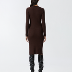 Gonna longuette in maglia a costine con bottoni 104021A15S M28 PINKO Testa di moro 