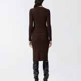 Gonna longuette in maglia a costine con bottoni 104021A15S M28 PINKO Testa di moro 