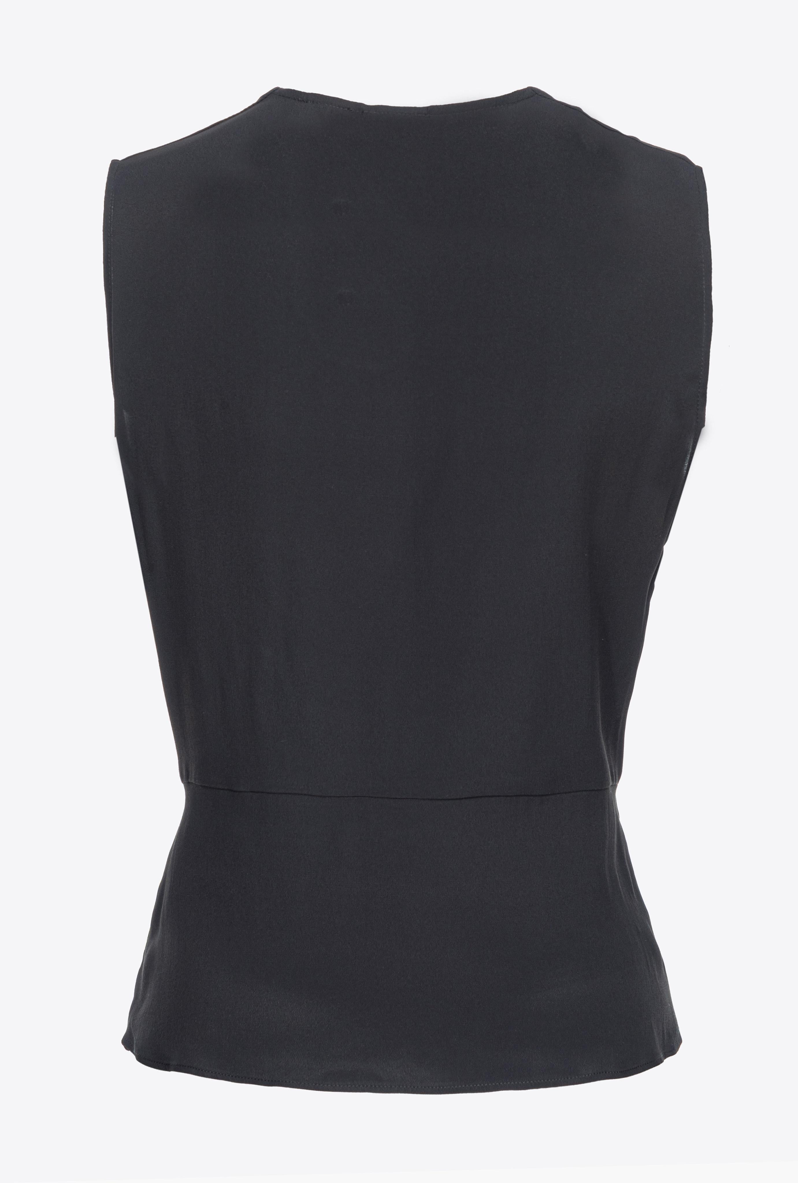 Top scollo a V in crèpe 1015868889 Z99 PINKO Black 