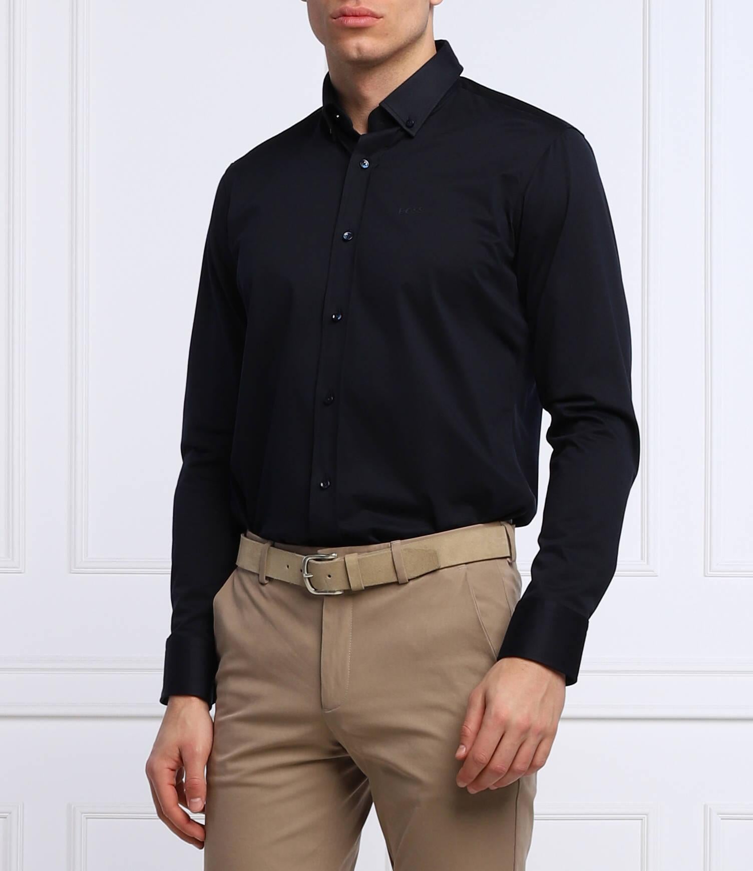 Camicia regular fit con botton down al collo 50469378 10239284 01 410 BOSS Navy 