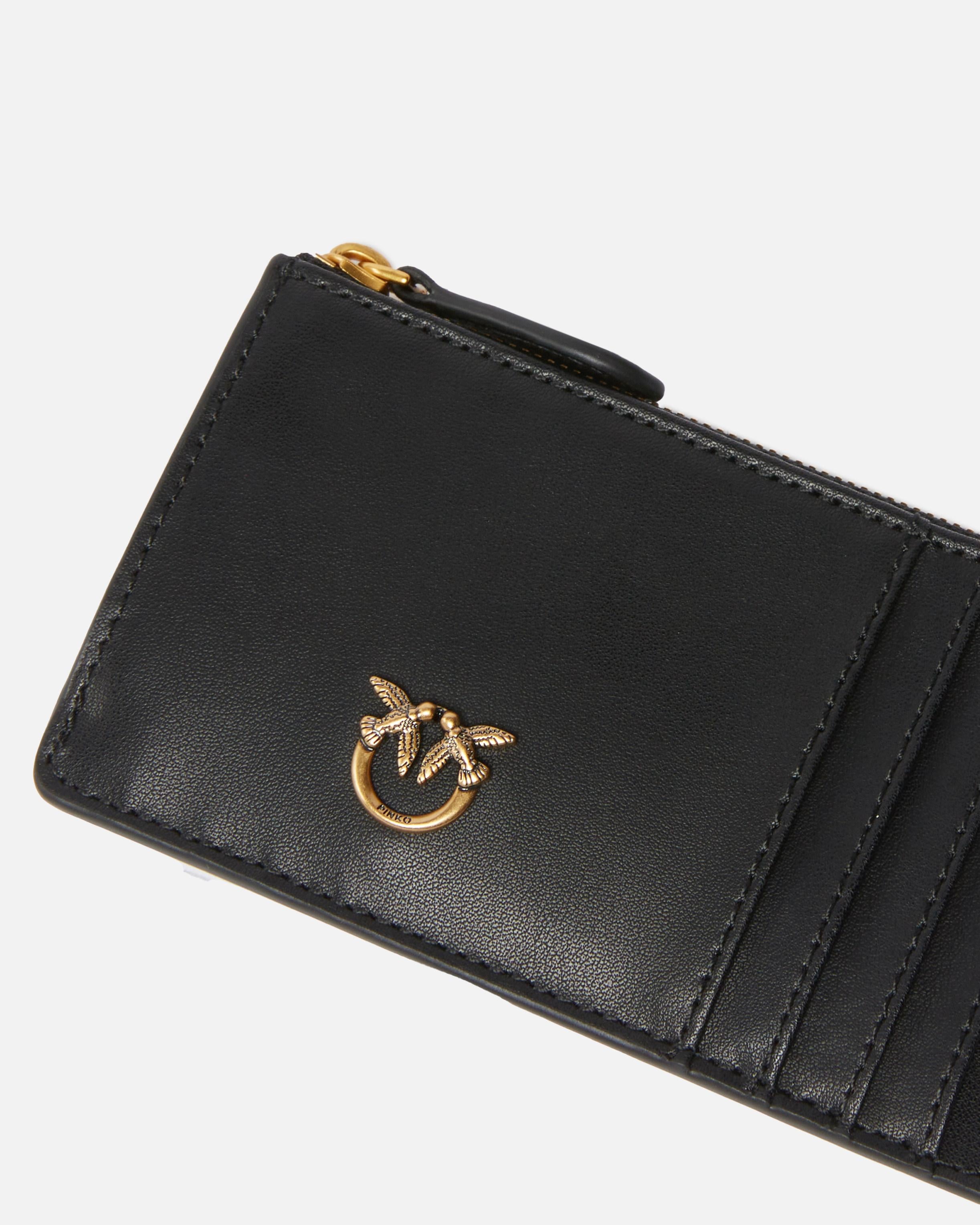 Portacarte in pelle 100251A0F1 Z99Q PINKO Nero-antigue 