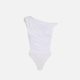 Body in jersey con spalla gioiello<BR/> BO01361E2 360 ELISABETTA FRANCHI Avorio 