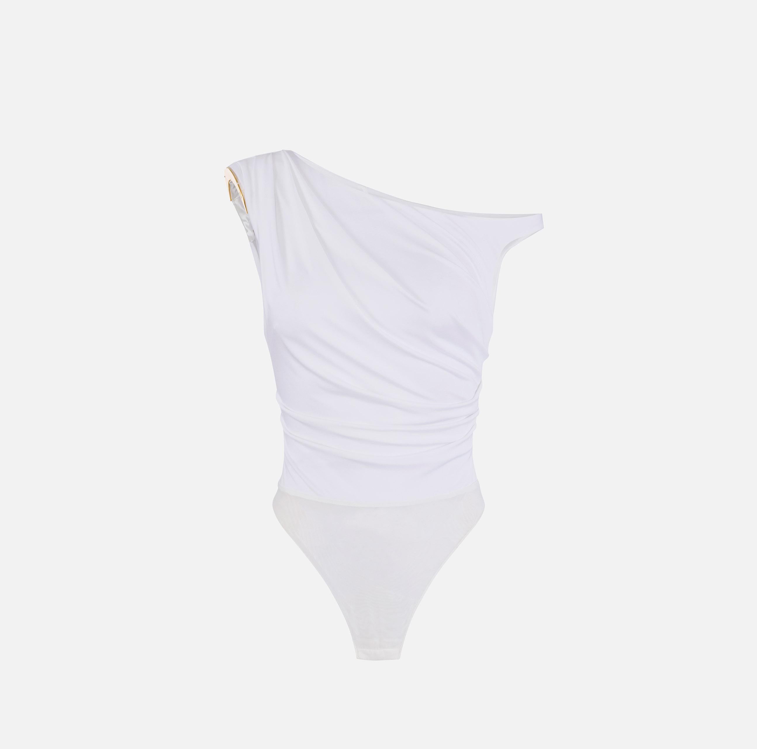 Body in jersey con spalla gioiello<BR/> BO01361E2 360 ELISABETTA FRANCHI Avorio 