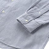 Camicia a righe in misto cotone e lino CFWOSI0134MRUT3707 31127 WOOLRICH Maritime blue 