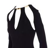 Abito scollato manica lunga AM11S58E2 110 ELISABETTA FRANCHI Black 