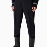 Pantaloni con nervature centrali e fondo elastico in misto viscosa soft 6R1P74 1NFTZ 0920 EMPORIO ARMANI Blu navy 