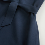 Vestito smanicato in misto lino con cintura CFWWDR2020FRUT3043 3989 WOOLRICH Melton blue 