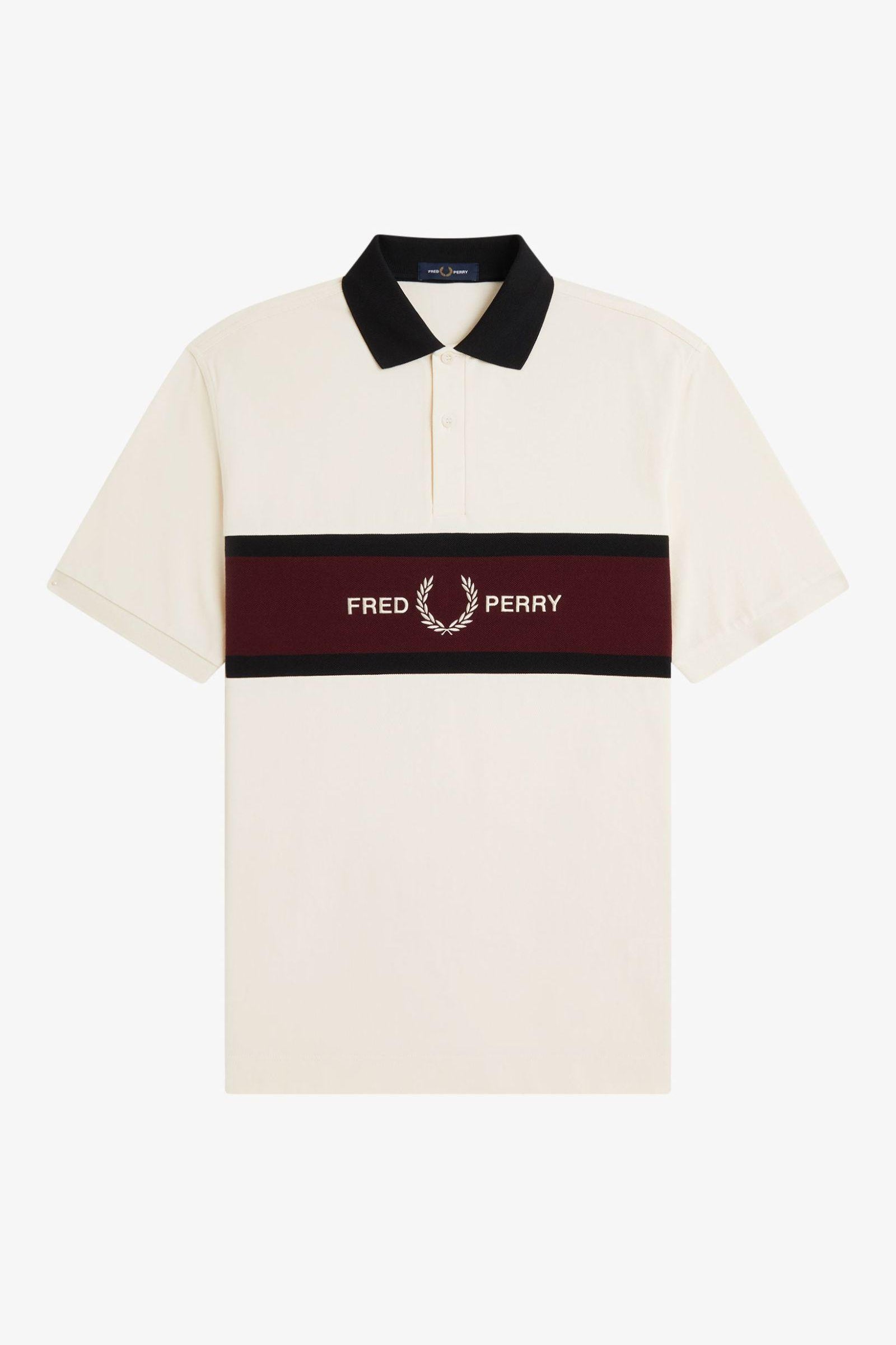 Polo con inserto ricamato M2421 560 FRED PERRY Ecru 