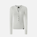 Maglia serafino metallizzata a costine 104651A2CQ I17 PINKO Argento-metallizzato 