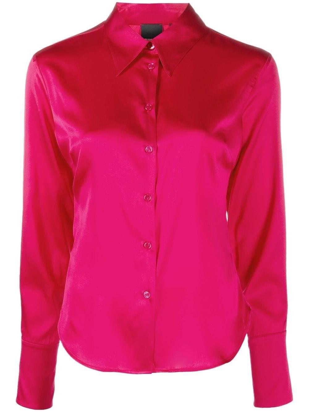 Camicia in satin di seta 100612ZR64 P46 PINKO Pink 