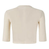 Maglia mezza manica 106635A32C C03 PINKO Beige g. maroso 