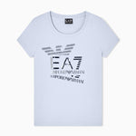 T-shirt in jersey di cotone con logo 7W000977 AF10373 U9309 EA7 Light blue 