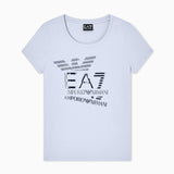 T-shirt in jersey di cotone con logo 7W000977 AF10373 U9309 EA7 Light blue 