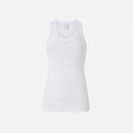 Top canottiera a costine con logo uccellini 100807A2C1 Z04 PINKO Bianco brill. 