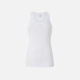 Top canottiera a costine con logo uccellini 100807A2C1 Z04 PINKO Bianco brill. 