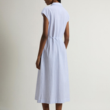 Chemisier in cotone seersucker elasticizzato CFWWDR0186FRUT4070 31010 WOOLRICH Blue stripe 