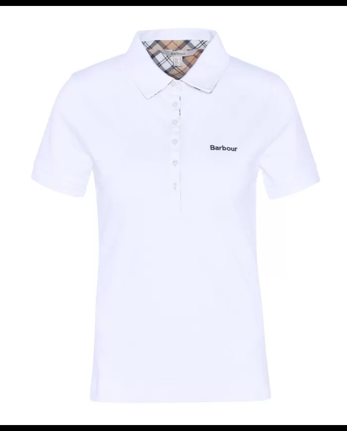 Polo manica corta con inserti tartan LML0634 LML WH33 BARBOUR White/hessian 
