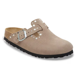 Ciabatta in pelle scamosciata con rivetti BOSTON RIVET 1030418 TAUPE BIRKENSTOCK Taupe 