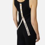 Top in maglia con bande in viscosa lucida TK72S61E2 685 ELISABETTA FRANCHI Nero/burro 