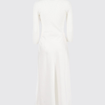 Abito in maglia a micro-trecce e raso AM13B61E2 360 ELISABETTA FRANCHI Avorio 
