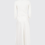 Abito in maglia a micro-trecce e raso AM13B61E2 360 ELISABETTA FRANCHI Avorio 
