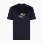 T-shirt in jersey misto lyocell con ricamo frase summer mood ASV EM003649 AF18312 UB118 EMPORIO ARMANI Blue navy 
