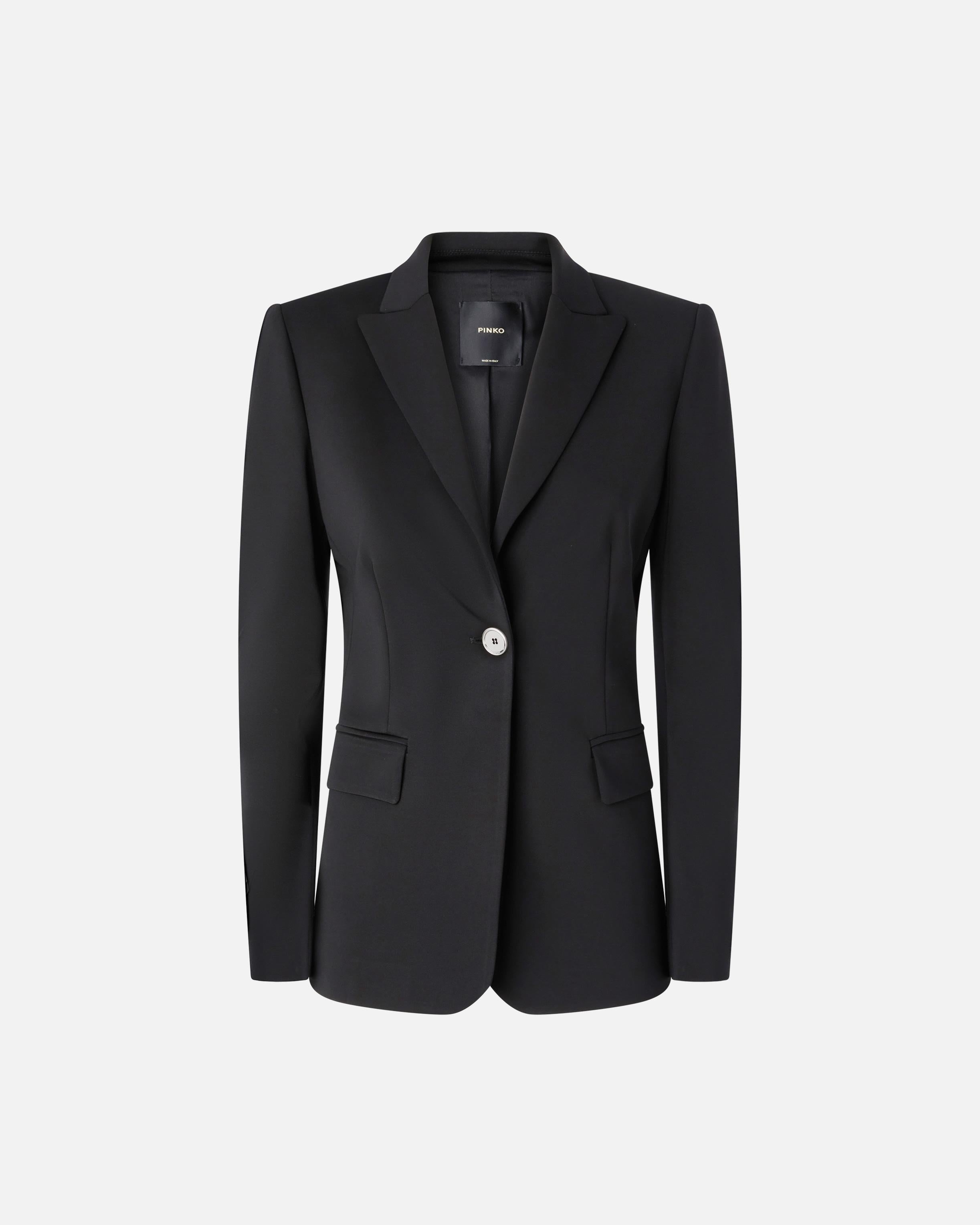 Blazer monopetto in viscosa effetto scuba 104903A1L3 Z99 PINKO Black 