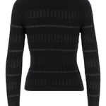 Maglia a costine con righe metallizzate 104735A2FC Z99 PINKO Nero limousine 