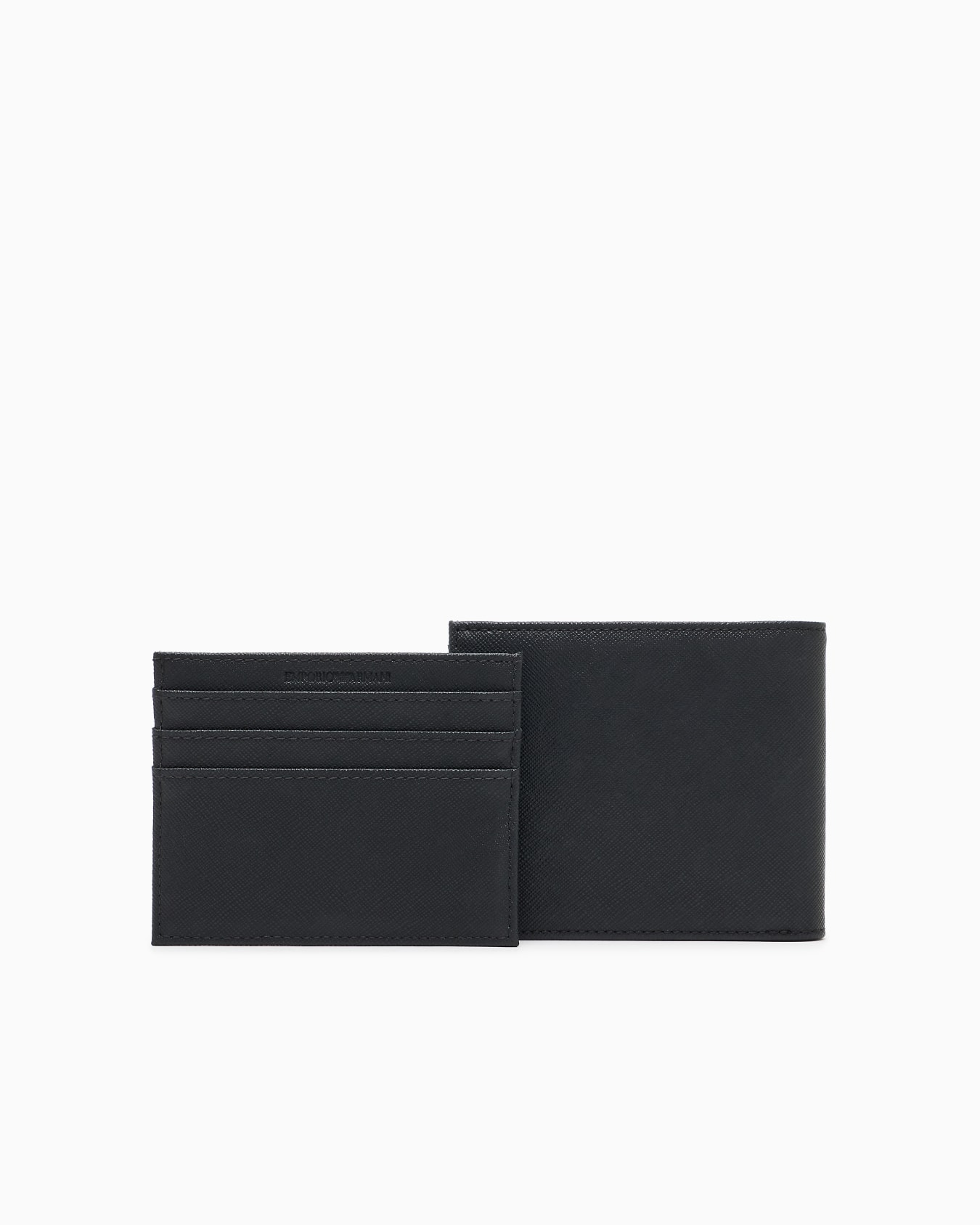 Portafoglio e portacarte in pelle rigenerata saffiano Y4R237 Y138E 81072 EMPORIO ARMANI Black 