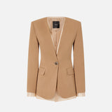 Giacca con rifiniture in tulle 104674A2EE L31 PINKO Marrone-tordo 