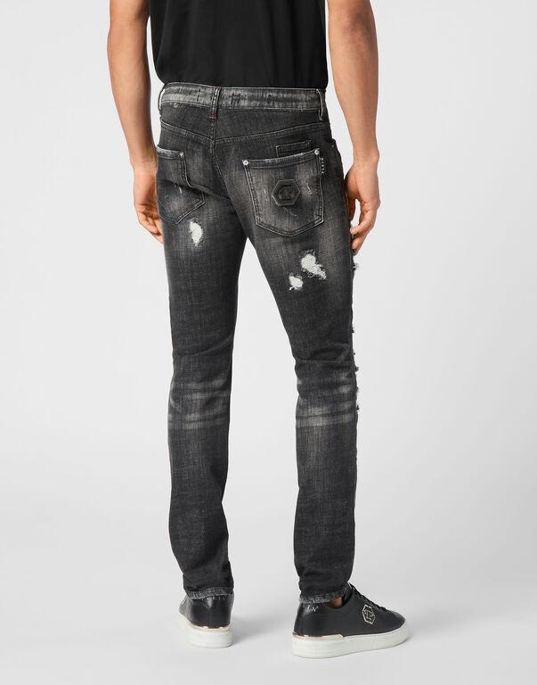 Jeans slim fit effetto used MDT4011 PDE004N 02 02RX PHILIPP PLEIN Riot black 