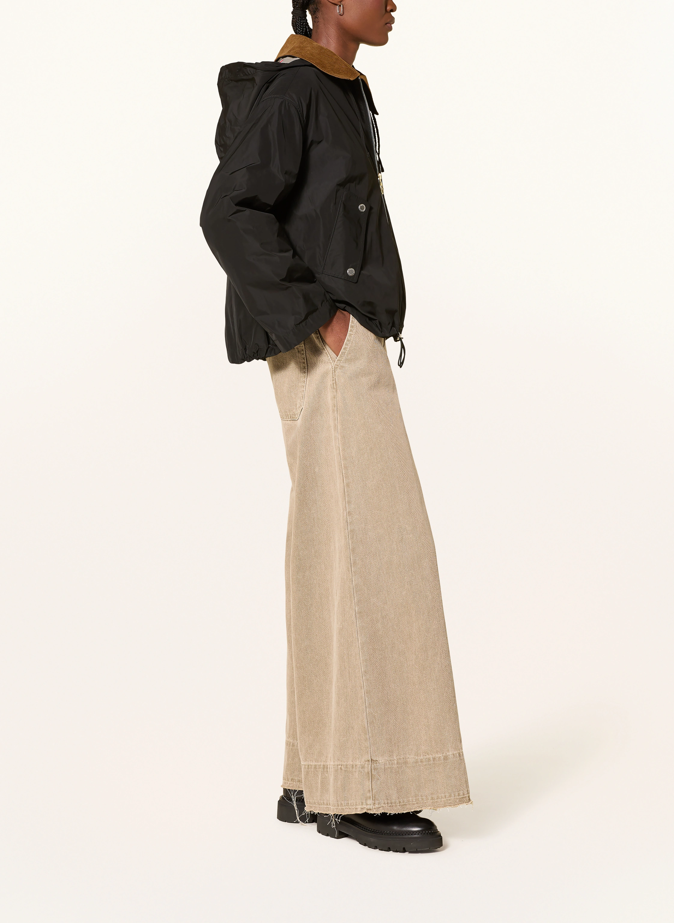 Giubbotto in nylon con cappuccio staccabile LSP0307 LSP BK11 BARBOUR Black/dress tartan 