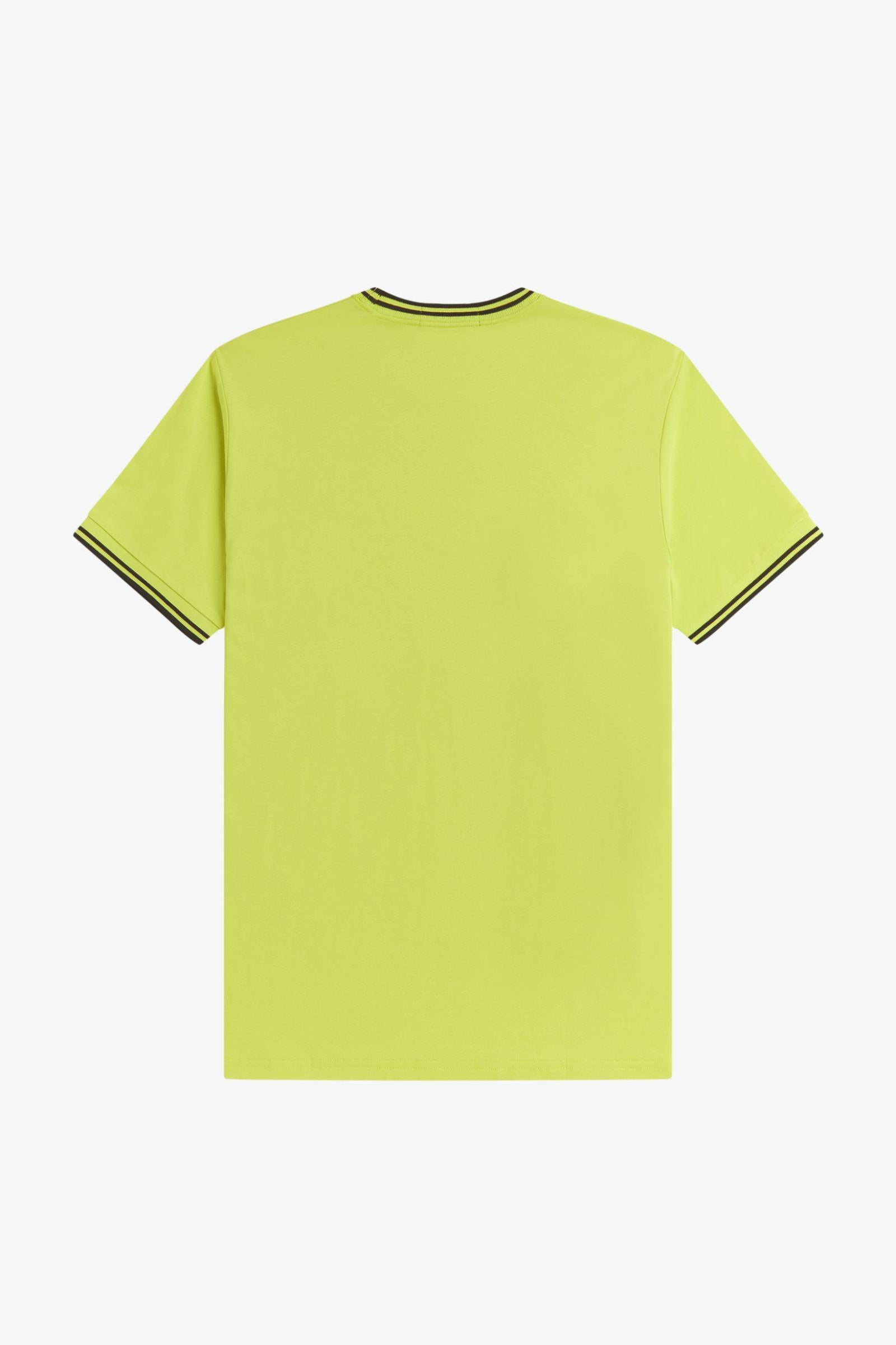 T-shirt con doppia riga M1588 84B FRED PERRY Citron/blk/blk 