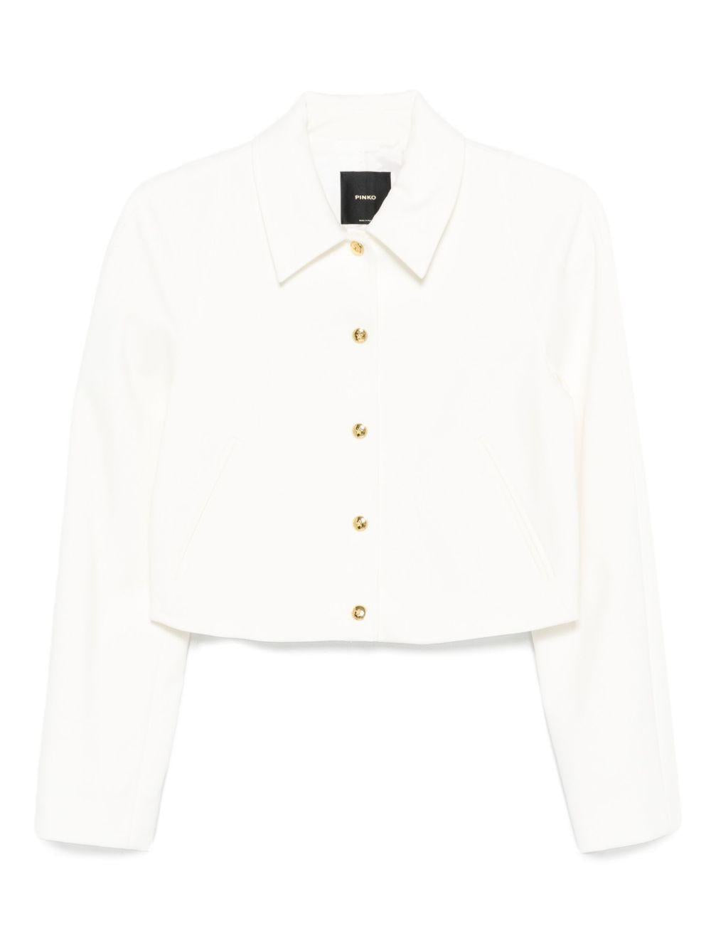 Giacca in con bottoni dorati 105784A24C Z05 PINKO Bianco-biancaneve 