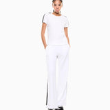 Pantaloni in jersey di cotone e modal 7W000961 AF12501 U0002 EA7 White 