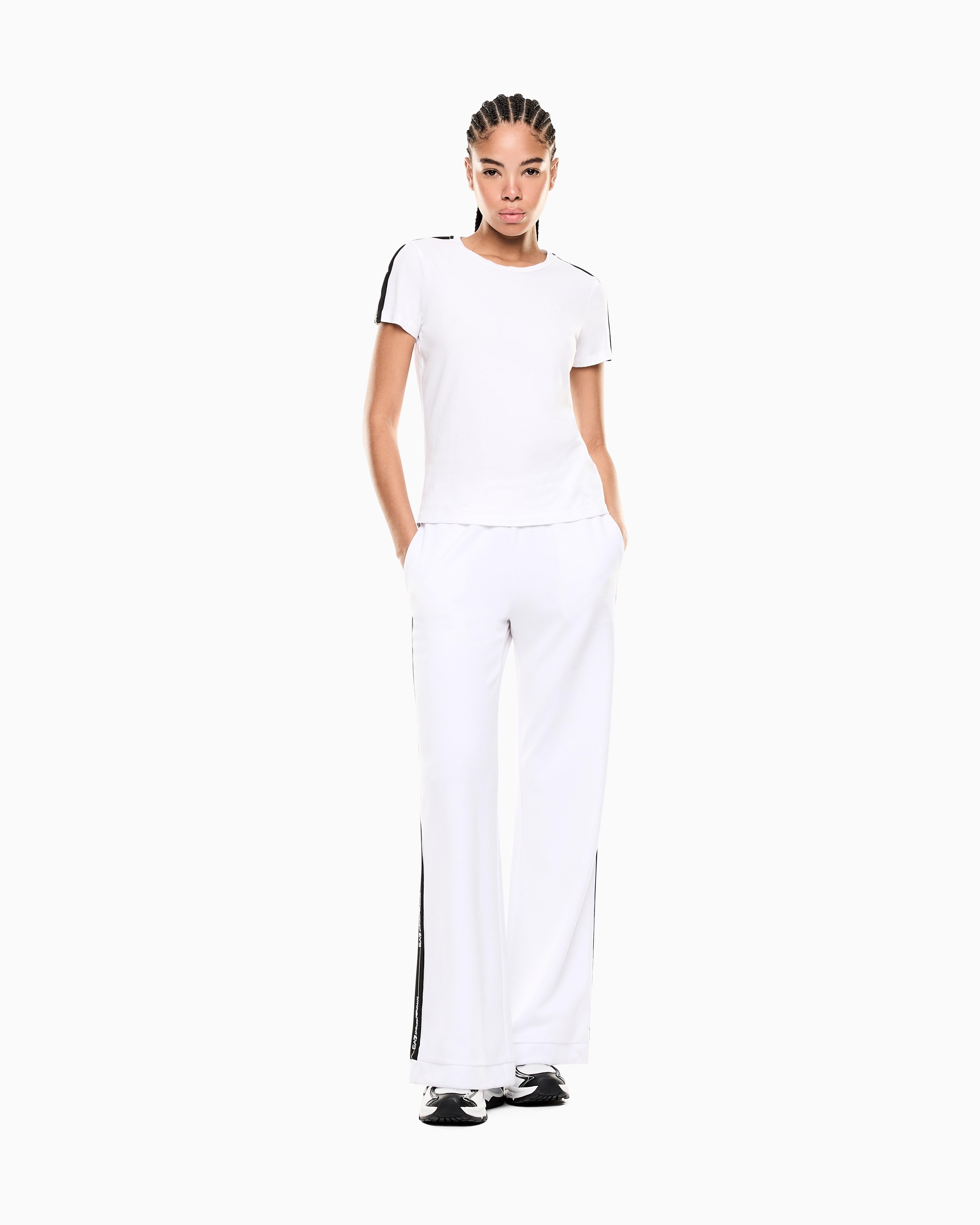 Pantaloni in jersey di cotone e modal 7W000961 AF12501 U0002 EA7 White 