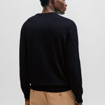 Maglia girocollo in cotone 50506023 10255186 01 404 BOSS Dark blue 