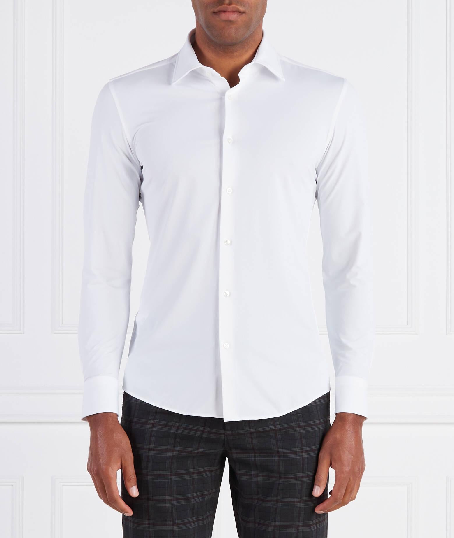 Camicia slim fit in tessuto tecnico 50490393 10225157 02 100 BOSS White 