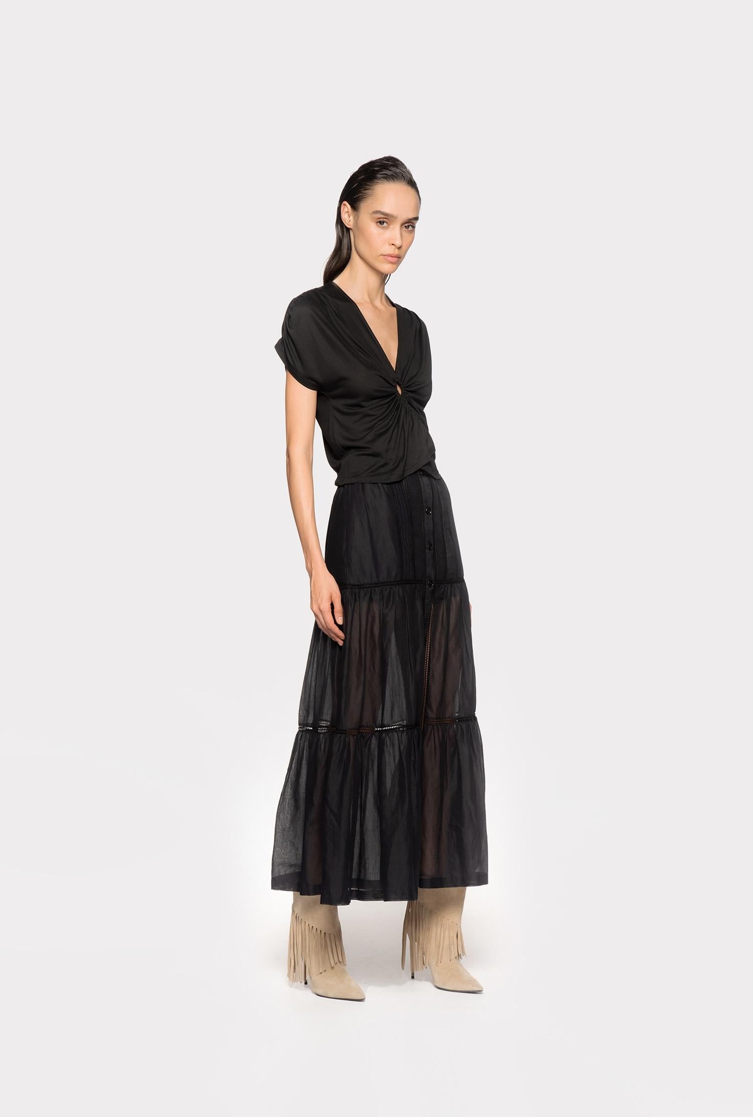 Top incrociato in jersey 102270A1C4 Z99 PINKO Black 