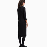Abito lungo con dettaglio arricciatura in punto Milano stretch EW002783 AF12303 UC001 EMPORIO ARMANI Black 