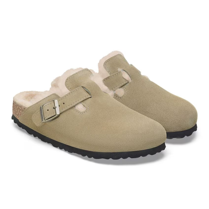 Sabot in suede con sherarliong interno BOSTON SHEARLING 1028299 TAUPE BIRKENSTOCK Taupe 